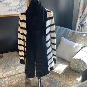 New direction Black and White Striped Cardigan
